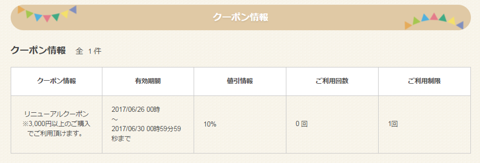 クーポンを見る