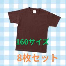 カラーTシャツ　チョコレート　160　8枚